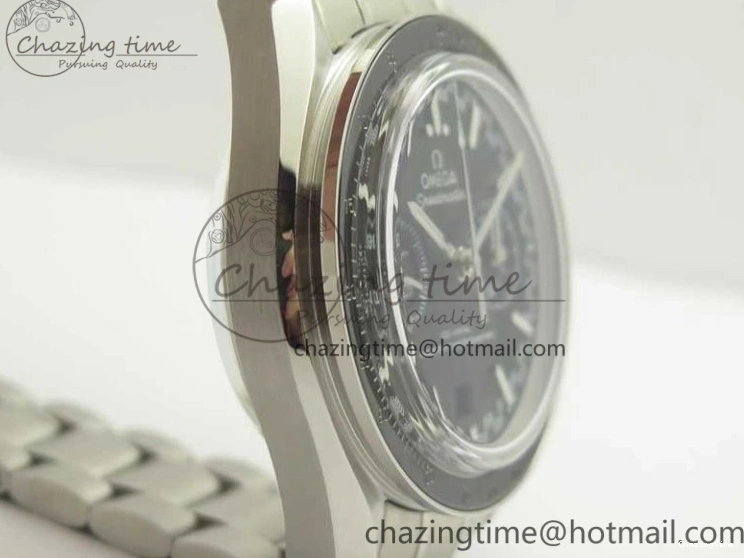 1219 WellDesigned Speedmaster Moonwatch OMF 1:1 Best Edition Black Dial SS Hand on SS Bracelet A 8043